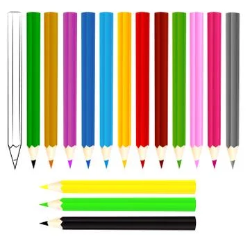 Colored crayons, vector illustration Stock Illustration