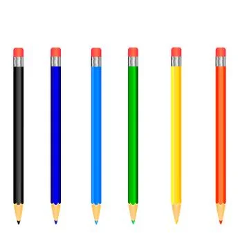 Colored Crayons, vector illustration Stock Illustration
