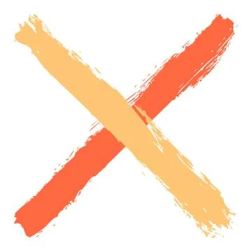 Colored criss cross brushstroke delete sign Illustrazione stock