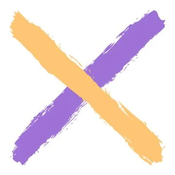 Colored criss cross brushstroke delete sign Illustrazione stock