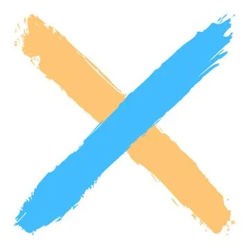 Colored criss cross brushstroke delete sign Illustrazione stock