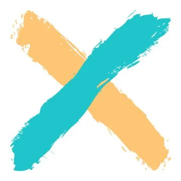 Colored criss cross brushstroke delete sign Illustrazione stock