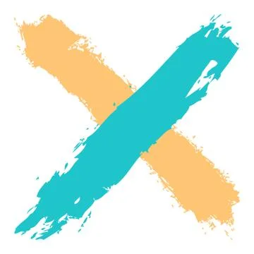 Colored criss cross brushstroke delete sign Illustrazione stock