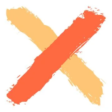 Colored criss cross brushstroke delete sign Иллюстрация