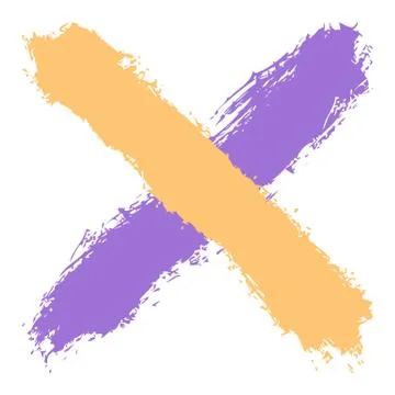 Colored criss cross brushstroke delete sign Illustrazione stock