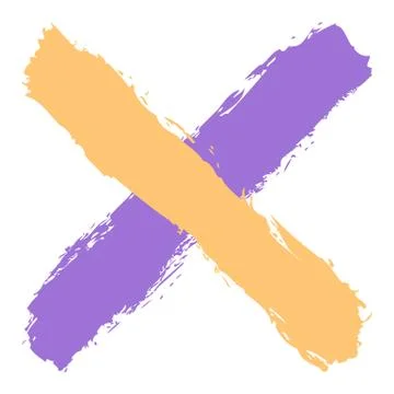 Colored criss cross brushstroke delete sign Stock-Illustration