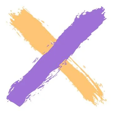 Colored criss cross brushstroke delete sign Illustrazione stock