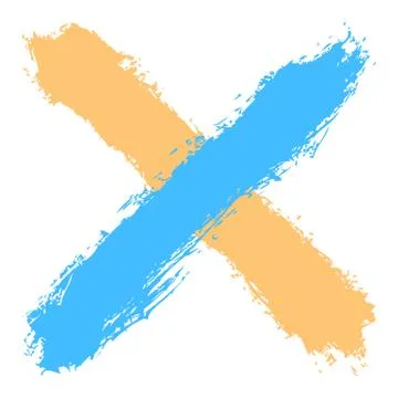 Colored criss cross brushstroke delete sign Illustrazione stock