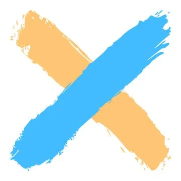 Colored criss cross brushstroke delete sign Illustrazione stock