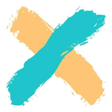 Colored criss cross brushstroke delete sign Illustrazione stock