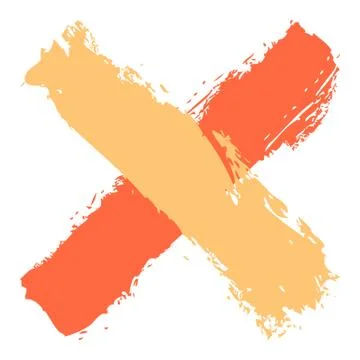 Colored criss cross brushstroke delete sign Stock-Illustration