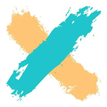 Colored criss cross brushstroke delete sign Illustrazione stock