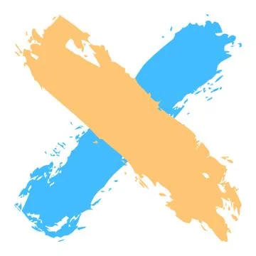 Colored criss cross brushstroke delete sign Stock-Illustration