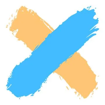 Colored criss cross brushstroke delete sign Illustrazione stock