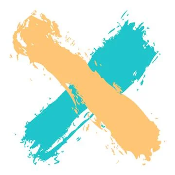 Colored criss cross brushstroke delete sign Illustrazione stock