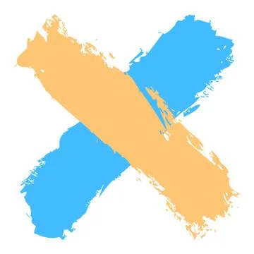 Colored criss cross brushstroke delete sign Illustrazione stock