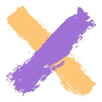 Colored criss cross brushstroke delete sign Illustrazione stock