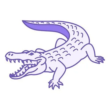Colored Crocodile Icon. Vector Illustration. Caiman, Alligator. Reptile Wit.. Stock Illustration