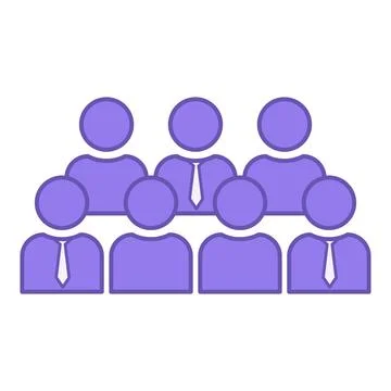Colored Crowd Icon. Personnel Unity Vector Icon. Network of User Groups. Co.. イラスト素材