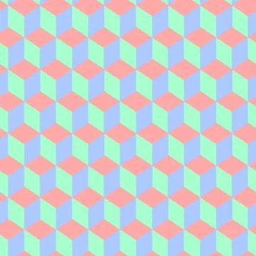 Colored cube seamless pattern. Endless multicolored cubic background. 스톡 일러스트