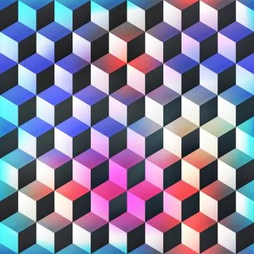 Colored cube seamless pattern Illustrazione stock