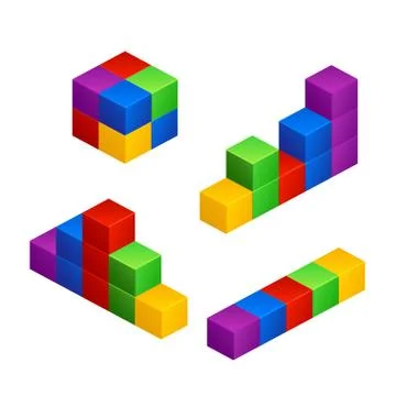 Colored cubes 01 Stock Illustration