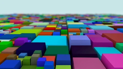 Colored cubes animated Stock Footage 123728834