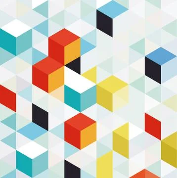 Colored cubes, background elements isolated Stock Illustration