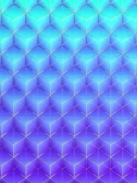 Colored cubes geometric pattern with silver wire. Isometric 3d rendering イラスト素材