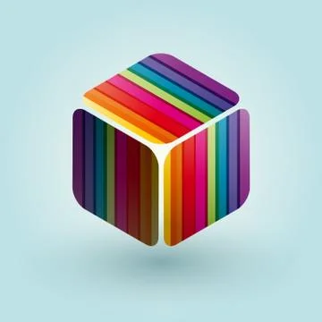 Colored cubes in isometric perspective Stock Illustration