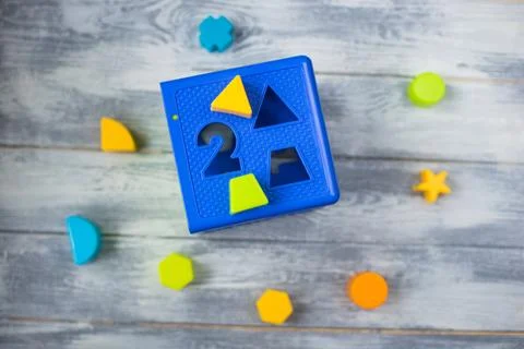 Colored cubes on a light background Stock Photos