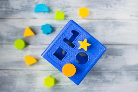 Colored cubes on a light background Stock Photos