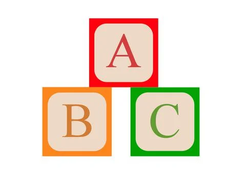 Colored cubes or blocks with the letters ABC. Illustration Stock Photos