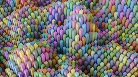 Colored cubes pattern design. Abstract 3d background Stock Footage 176723903