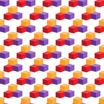 Colored cubes. Seamless pattern for texture, textiles, packaging, and simple Illustrazione stock