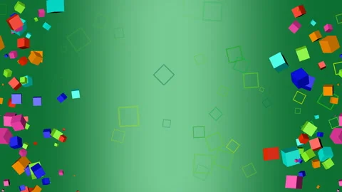Colored cubes &amp; squares background Video stock 112827926