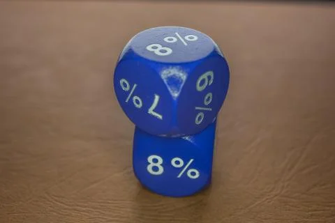 Colored cubes on table top Stock Photos