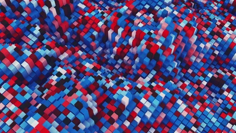 Colored Cubes Waves Stock Footage 197977296