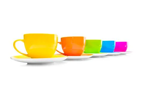 Colored cups. Stock Photos