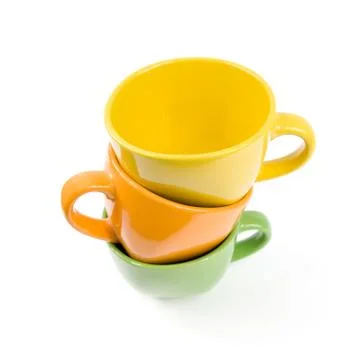 Colored cups. Stock Photos