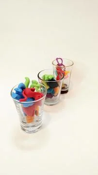 Colored cups Stock Photos