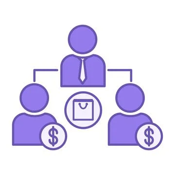 Colored Customer Icons. Vector Illustration. People Who Buy a Product or Se.. Stock Illustration