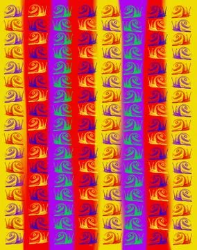 Colored cute snails on a rainbow background Stock-Illustration