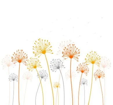 Colored dandelion background Stock Illustration