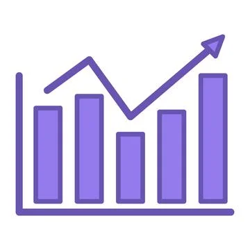 Colored Data Chart Icon. Vector Icon of Chart Created Based on Analysis Dat.. Stock Illustration