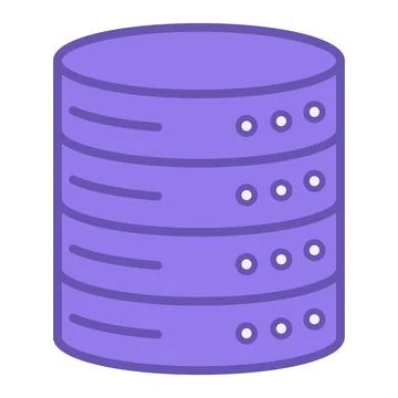 Colored Database Icon. Vector Icon of Information that is Stored in a Compu.. Stock Illustration