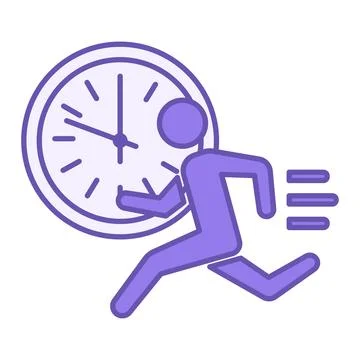 Colored Deadline Icon. Vector Illustration. Man Hurrying To Do His Work On .. Stockillustratie