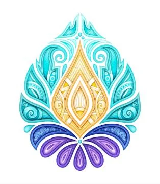 Colored Decorative Damask Design Element Stock Illustration