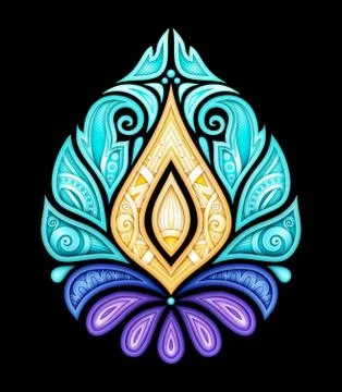 Colored Decorative Damask Design Element Stock Illustration