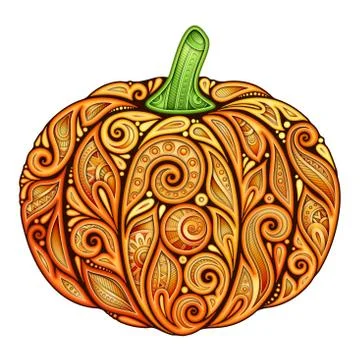 Colored Decorative Pumpkin Stock Illustration